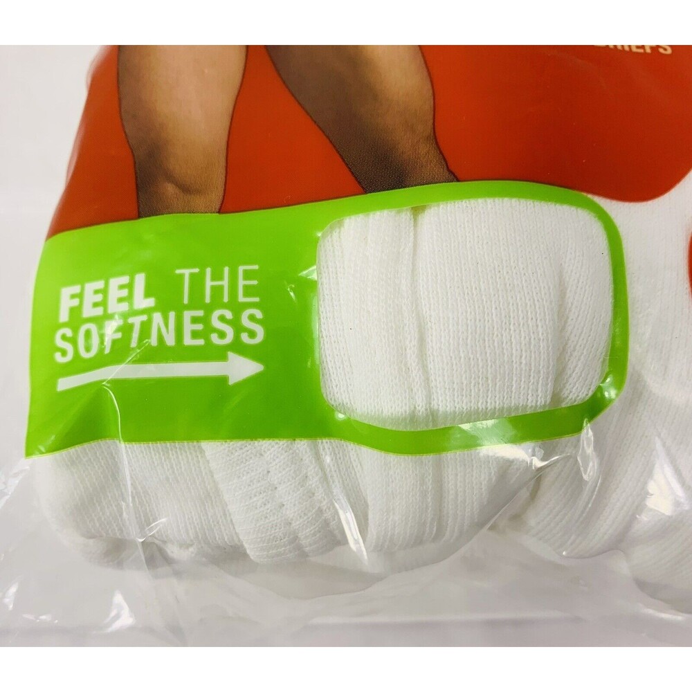 3 Mens Hanes White Cotton Briefs 2XL 44-46 Full Rise Big Slightly Imperfect 2014 - Picture 2 of 11